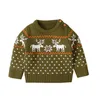 Boże Narodzenie żyrafa chłopiec dziewczyna jesień zima z długim rękawem dzianiny sweter chłopcy dziewczyny swetry dla dzieci ubrania 210521