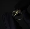 Anéis Relâmpago de Ouro Branco 14K Iced Out Bling Zircônia Masculina Anel Hip Hop Luxo Deisnger Anel Presentes Jóias212T