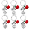 Love Thank You Teacher Heart Key Ring Owl Flower Charm Stainless Steel Keychain Holder Bag Hangs Women Men Fashion Jewelry Will and Sandy