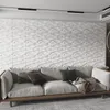 Art3d 50 x 50 cm 3D-Wandpaneele, PVC, mattweiß, Wellendesign, schalldicht, für Wohnzimmer, Schlafzimmer (Packung mit 12 Fliesen)
