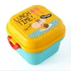 Lunchbox für Kinder Niedlichen Cartoon Bento Umweltfreundliche Tragbare Lebensmittelbehälter mit Fachsschule Picknick Microwavable 210423