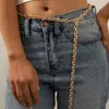 Elegante Damen-Metallperlen-Zierriemenkette für Jeans, Hosen, goldfarbener Bund, Kleidungszubehör