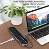 Stacje Brak Hub do PD USB 3.0 TF SD Reader 4K HD-Compatible VGA 1000MPBS RJ45A typu C Station Docking dla MacBook Pro