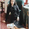 Winter Women Khaki Dress Casual Single-Breasted Lady Vintage Elegant Long Sleeve Sweater Vestidos 210520