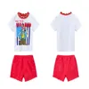 Summer Teenagers Girls 2-pcs Sets Cartoon T-Shirts Top + Red Shorts Kids Fashion Clothing E22077 210610