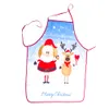 Christmas Decorations Apron Xmas Tree Santa Claus Elk Printing Kitchen Tools 6 Style 18% Discount XD24842