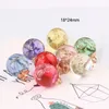 6 pièces fleur boule de verre pendentif à breloques boucles d'oreilles en cristal flottant à la main bijoux à bricoler soi-même accessoire