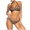 Biquíni de moda de banho feminina Conjunto de leopardo Push up Up Brasilian Swimsuit Woman 2 Peças Sexy Mini Micro G String