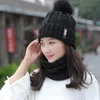 black hat and scarf set
