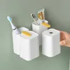 Crochets Rails brosse à dents tasse de qualité alimentaire rince-bouche magnétique support mural dentifrice porte-brosses rangement à domicile accessoire de salle de bain