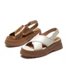 MORAZORA Big Size 34-42 Vrouwen Sandalen Echt Letaher Sandalen Voor Vrouw Comfortabele Dikke Bodem Platform Zomer Schoenen 210506