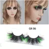 27~30mm Colored 3D Mink Eyelashes Dramatic Fluffy Volume False Eyelash Highlight on the End Cosplay Costumes Full Strip Lashes Makeup