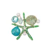 Mode classique étoile de mer corail étoile de mer broches femmes perle Animal océan série fête bureau broche broches bijoux cadeaux