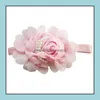Baby, Kids & Maternity Rose Pearl Lace Flower Hair Aessories Headwear Baby Rhinestone Headband Infant Children Ribbon # Drop Delivery 2021 V