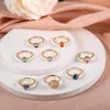 S2585 Fashion Jewelry Opal Champagne Multi-Color Rhinstone Ring Set Knuckle Rings 8pcs/Set