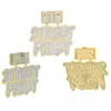 Neu Iced Out New Styles Hip-Hop-Buchstabe Street Pkiest-Anhänger mit voller kubischer Zirkon-Pflasterung Punk-Halskette mit Gold versilbert bi6031777