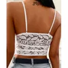Summer Women Sexy Mesh Tank Top Sleeveless V neck Vest Tops Spaghetti Strap Top Embroidery Sheer Mesh Floral Print Top 210616