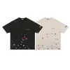 22SS T-shirt d'été Splash Ink peint à la main Graffiti t-shirt hommes femmes mode rue décontracté surdimensionné coton t-shirt