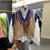 MATAKAWA Knitting Sweater Vest Women Sleeveless Duffle V-neck Vest Short Women's Sweater Vests Spring Korean Fashion Waistcoat 210513