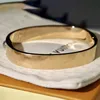 3 Colors V letter Stainless Steel bangle Fashion Woman Cuff Bracelet Advanced Electroplating 18K Gold Jewelry Gift