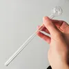 20cm length Clear Glass Pipe Oil Nail Burning Jumbo Pipes 25mm Big Bowl Pyrex Glass Burner Concentrate 7.9 inch Thick Transparent Great Smoking Tubes for Smokers