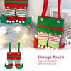 Decorações de Natal Elf calças doces saco de presente com saia verde e estoque listrado pequeno para criança para festa su