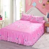 17 Styles Bed Sheet Fashion Romance Rose Red Pink Bedroom Layout Wedding Bedding Bed Cover Skirt Home Includes Pillowcase F0014 210420