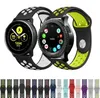 Huawei Smartwatch 20mm 22mm 시계 밴드 통기성 이중 색상 실리콘 소프트 고무 손목 밴드 솔로 루프