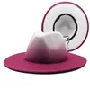 8 colori largo brim semplice chiesa derby cappello derby top panama hat feldo di fedora cappelli per uomini donne lana artificiale miscela jazz cap1753809