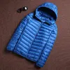 Kış Moda Marka Ultra Işık Ördek Aşağı Ceket Erkek Kore Streetwear Tüy Mont Standı Yaka Sıcak Erkek Giysileri 211110