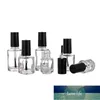 Bouteille vide de vernis à ongles en verre transparent, avec couvercle, brosse, récipients de colle de peinture, ronds et carrés, 5ml/10ml/15ml/20ml, 5 pièces