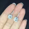 Vecalon Elegant Lady Dangle earring 5A Cz Real 925 Sterling silver Party wedding Drop Earrings for women Bridal Jewelry