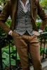 Men's Suits & Blazers Summer Brown Linen Peaked Lapel 2 Pieces Groom Wear For Wedding Formal Party Prom Blazer Suit Tailor-Made Male