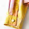 BLSQR Único Breasted Mulheres Tie Dye Casaco Casaco de Manga Comprida Casual Outono Outwear Feminino Streetwear Senhoras Colheita 210430