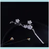 Altri gioielli originale 925 Sterling Sier classico fiore di prugna fiore bastoncino per capelli in stile cinese per le donne gioielli a forcina vintage Aessories Dro
