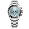 Montre de luxe pour hommes, lunette en céramique, mouvement automatique, verre saphir, tous les cadrans fonctionnent, bracelet en acier inoxydable, montres-bracelets pour hommes