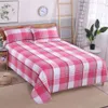 Bed Sheet Double / Queen / King Size Flat Sheet Soft Bed Covers Blomstil Vuxna med örngott 35 stilar Lattice Stripe F0160 210420