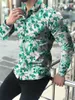 Camisas Florales de Manga Larga Otoño Para Hombres Camisas Estampadas Con Flores Corte Lgado Cam 220222