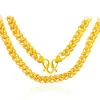Цепи роскошные 24K желтого золота ожерелье для мужчин Rtro Double Blessing Scale Scale Chain Свадебные украшения подарки на день рождения подарки