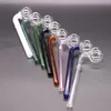 Glass Oil Burners Pipes Curved Pipes with blue green amber colors balancer water shisha e hookahs