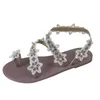 Gladiateur femmes chaussures d'été mode décontracté dentelle fleur sandales plates anneau d'orteil chaussures De plage sandale femme Zapatos De Mujer