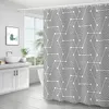 Shower Curtains Simple Japanese Line Series Decorative Bath Curtain Tapeed Beach Towel Wall Blanket Rental House Separator Free Punch With H