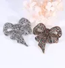 Black Color Rhinestone Bow Brooches for Women Large Bowknot Brooch Pin Vintage Fashion Jewelry Winter Accessories GC787