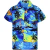 Coconut Tree Red Shirts Men Beach Hawaiian Casual Mens Skjorta Förstoringar Kamisas Holiday Daily Short Sleeve Print Chemise Homme 210524