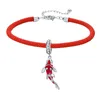 Bamoer Red Lina Bransoletka 925 Sterling Silver Emalia Ryby Dragonfly Rainbow Koraliki i Urok DIY Bransoletki Akcesoria Biżuteria