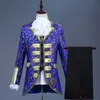 Costume de broderie violet de luxe hommes costumes de mariage costumes hommes costume de smoking scène hôte chanteur vêtements moyen âge costume homme x0909