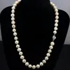 White pearl 9-10mm 18 inches 2 piece/lot DIY flower button Charming! Beaded Women necklace gift