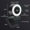 5MP / 2K / 1080P HD Webcam com microfone LED Web Camera Computer PC Gravação de Vídeo Gravação WebCams Auto-Focus Ajustável Base CAM USB