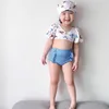 Meninas de verão Split Swimsuit bonito desenhos animados impresso bebê swimwear toddler terno de banho dois peça 210702