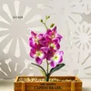 1pcリアルタッチミニオーキッドパーティーデコレーションのための人工花屋の鉢植えの偽の植物の装飾装飾花の花輪